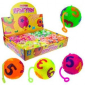 1toy мячик-прыгун цифры， цвет микс，6,5cm，24шт в дисплей，со светом - КОЛОРЛОН ВТД Новосибирск