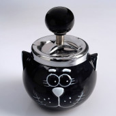 Пепельница бездымная "Кот", 14х10 см, микс   4476140 - КОЛОРЛОН ВТД Новосибирск