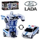 JB0405276 AUTODRIVE_LADA Vesta_машинка-робот фрик,13см,одн.кн.трансф.в роб,бел,13,5*6,5*5,5 - КОЛОРЛОН ВТД Новосибирск