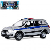 JB1251202ТМ "Автопанорама" машинка металл., LADA GRANTA CROSS "Полиция" серебряный, масштаб 1:24,  о - КОЛОРЛОН ВТД Новосибирск