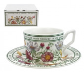 Чайная пара Garden flowers: чашка 250мл, блюдце d16см, в подарочной упак. GFSGF-2 - КОЛОРЛОН ВТД Новосибирск