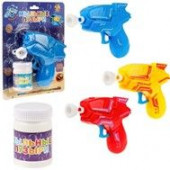 Т24980 1TOY Мы-шарики! пистолет механич. с мыл. пуз., бластер, 50 мл, цвет в асс., блистер - КОЛОРЛОН ВТД Новосибирск