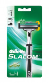 Gillette Slalom станок+1кассета зеленый - КОЛОРЛОН ВТД Новосибирск