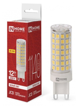 Лампа сд LED-JCD 12Вт 230В G9 4000К 1140Лм IN HOME - КОЛОРЛОН ВТД Новосибирск