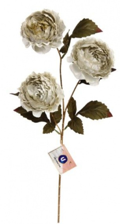Искусственные цветы "FLOWERS GLAMOUR" 63см Пионы 3 цветка белые 993-0959 - КОЛОРЛОН ВТД Новосибирск