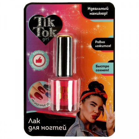 Лак для ногтей розовый. 10 мл TIK TOK GIRL  LK61773TTG - КОЛОРЛОН ВТД Новосибирск