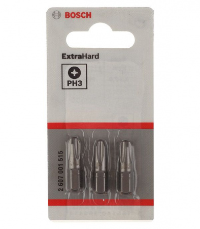 BOSCH Биты Ph3  25мм, XH 3шт 2607001515 - КОЛОРЛОН ВТД Новосибирск