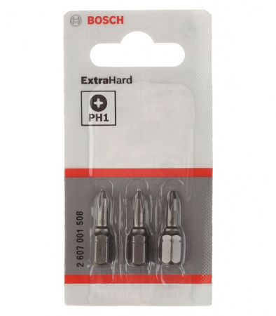 BOSCH Биты Ph1  25мм, XH 3шт 2607001508 - КОЛОРЛОН ВТД Новосибирск