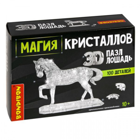 ВВ5225 Пазл 3D МАГИЯ КРИСТАЛЛОВ «ЛОШАДЬ», 100 деталей, Bondibon - КОЛОРЛОН ВТД Новосибирск