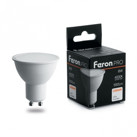 8W Led Feron 38093 230V GU10 4000K MR16 OSRAM - КОЛОРЛОН ВТД Новосибирск