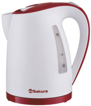 SAKURA Чайник электр SA-2346WR (1.7) бел/красн д - КОЛОРЛОН ВТД Новосибирск