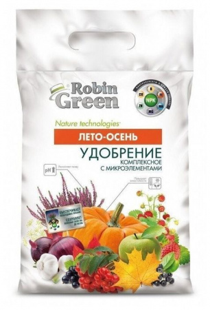 Удобрение минеральное сухое Robin Green® в гранулах Лето-Осень 5кг - КОЛОРЛОН ВТД Новосибирск