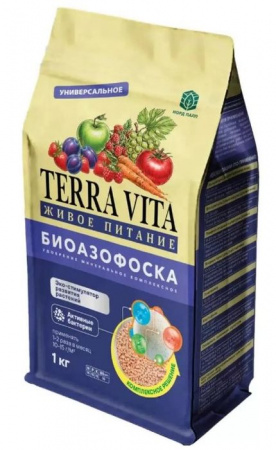 Биоазофоска TERRA VITA удобрение минеральное комплексное пак 1 кг - КОЛОРЛОН ВТД Новосибирск