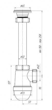 Сифон д/рак. 1 1/4"*40 "Ani" - КОЛОРЛОН ВТД Новосибирск