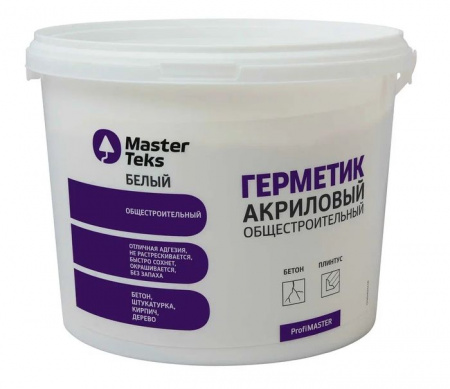 Герметик акриловый MasterTeks ProfiMaster общестроительный 2,7 л белый - КОЛОРЛОН ВТД Новосибирск