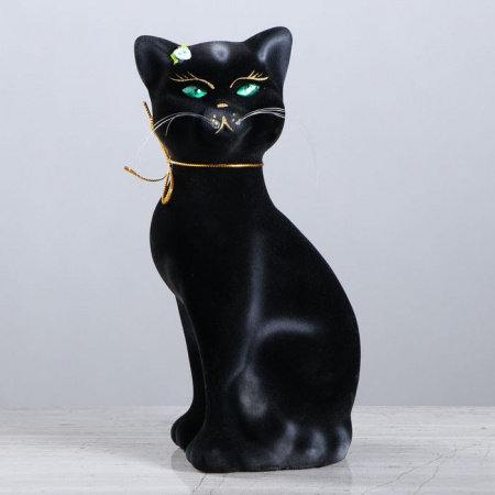 Копилка "Кошка Даша", флок, чёрная, 26 см 1067089 - КОЛОРЛОН ВТД Новосибирск