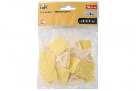 iEK Площадка самоклеящаяся 30х30 белая под хомуты (20шт) UHP30-30-020 - КОЛОРЛОН ВТД Новосибирск
