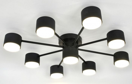 Люстра MS 1201/9 Флинт Чёрный 9*GX53 max.11W 650x650x135mm - КОЛОРЛОН ВТД Новосибирск