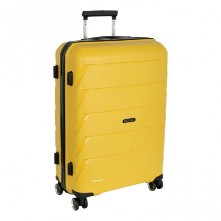 РР819 (2-ой) Yellow желтый (24") пластик PP (полипропилен)  чемодан средний - КОЛОРЛОН ВТД Новосибирск