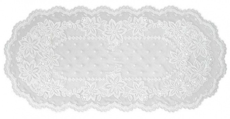 Салфетка Niklen кружевная овальная диам. 40х85см, белый 4607816931717 - КОЛОРЛОН ВТД Новосибирск