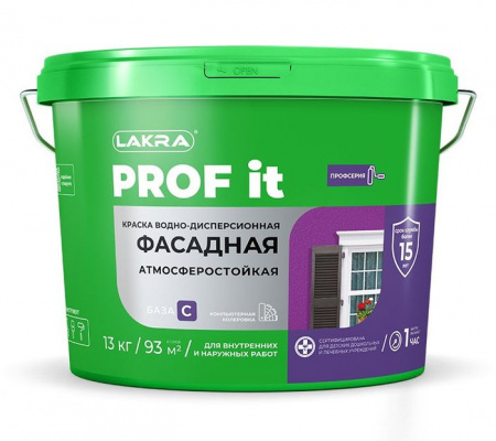 Краска фасадная ЛАКРА PROF IT База С 6 кг - КОЛОРЛОН ВТД Новосибирск