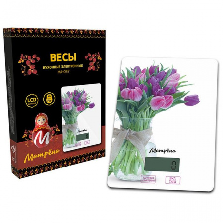 ***Весы кухонные МАТРЕНА МА-037 Тюльпаны - КОЛОРЛОН ВТД Новосибирск