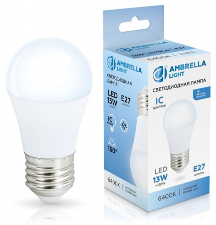 13W Лампа 451306 LED G45 13W IC E27 6400K 175-265V - КОЛОРЛОН ВТД Новосибирск