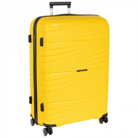 РР820 (3-ой) Yellow желтый (28") пластик PP (полипропилен)  чемодан большой - КОЛОРЛОН ВТД Новосибирск