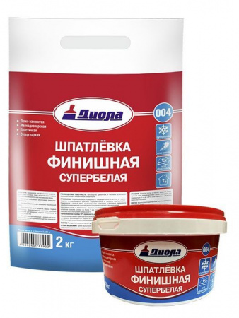 Шпатлевка финишная супербелая Д-004 2кг/Пакет - КОЛОРЛОН ВТД Новосибирск