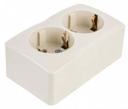 751-0300-127 VIOLA Розетка 2-ая с/з крем (керамика) - КОЛОРЛОН ВТД Новосибирск