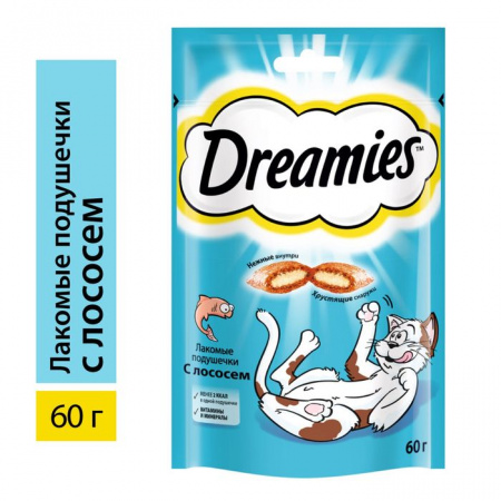 60Г ЛАКОМСТВА DREAMIES ДЛЯ КОШЕК С ЛОСОСЕМ  443583 - КОЛОРЛОН ВТД Новосибирск
