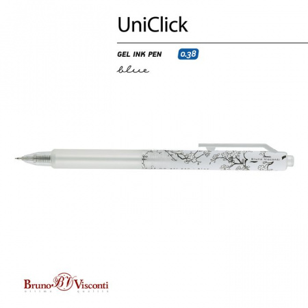 20-0376/03 РУЧКА "UniClick. Сакура"  ГЕЛЕВАЯ, 0.38 ММ, СИНЯЯ - КОЛОРЛОН ВТД Новосибирск