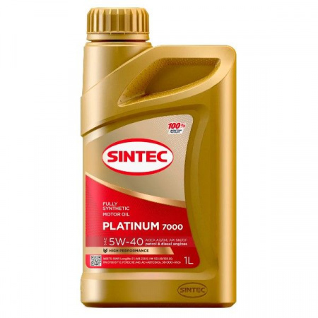 Масло моторное Sintec Платинум 7000 5W40 SN/CF 1л синт - КОЛОРЛОН ВТД Новосибирск