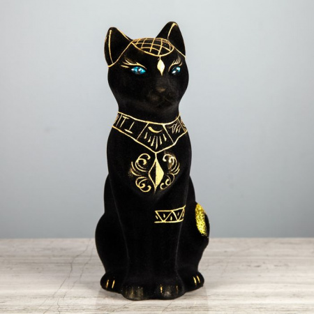 Копилка "Кот Сфинкс", флок, чёрная, 28 см 1093913 - КОЛОРЛОН ВТД Новосибирск