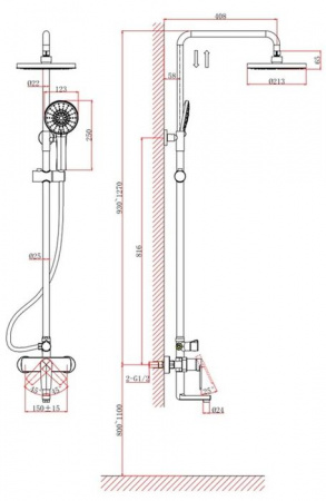 DA15223701 Душевая система DQ Bayern.Fürth хром - КОЛОРЛОН ВТД Новосибирск