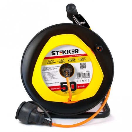 Удлинитель катушечный (1с/з, 50м, ПВС3х1) Stekker STD02-11-50 (UG) - КОЛОРЛОН ВТД Новосибирск