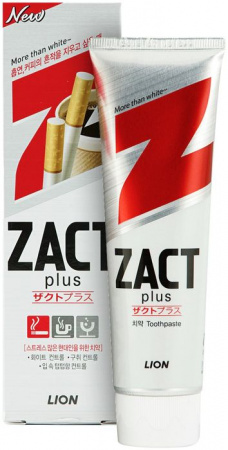 LION Зубная паста 150 гр "Zact" с эффектом отбеливания кофейного и никотинового налета, - КОЛОРЛОН ВТД Новосибирск