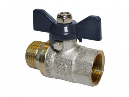 Кран шаровый 1/2"г/ш, бабочка, AQUALINK - КОЛОРЛОН ВТД Новосибирск