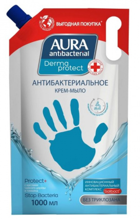AURA Жид.мыло Антибактериальное Derma Protect дой-пак 1000мл - КОЛОРЛОН ВТД Новосибирск