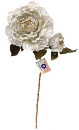 Искусственные цветы "FLOWERS GLAMOUR" 60см Пионы 2 цветка белые 993-0983 - КОЛОРЛОН ВТД Новосибирск