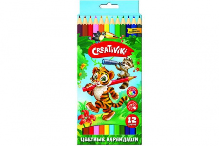 Карандаши 12цв. Creativiki КЦ12КР шестигр., дерев. - КОЛОРЛОН ВТД Новосибирск