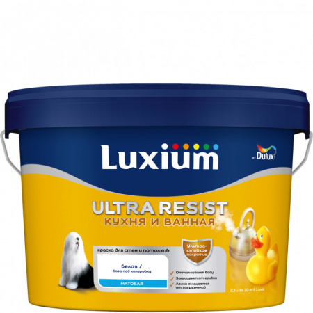 Краска Luxium UR Кухня и Ванная мт BW 2,5л - КОЛОРЛОН ВТД Новосибирск