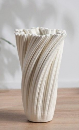 Ваза для цветов «Алойз», виток, 24×15 см, керамика, белая 10455047 - КОЛОРЛОН ВТД Новосибирск
