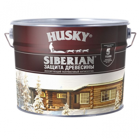 HUSKY SIBERIAN Антисептик полуматовый палисандр (9л) - КОЛОРЛОН ВТД Новосибирск