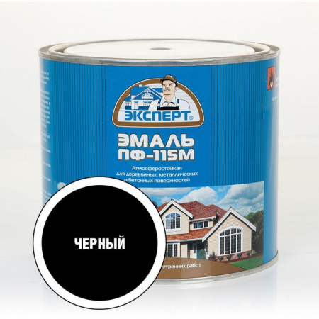ЭКСПЕРТ Эмаль ПФ-115 глянц черная RAL 9005 (1,8кг; 6шт) - КОЛОРЛОН ВТД Новосибирск