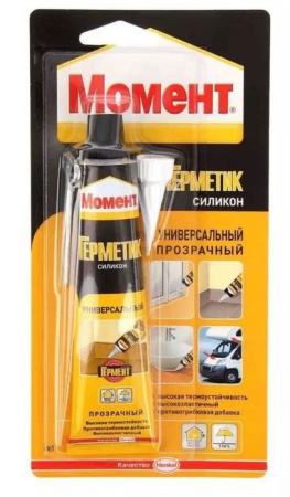 *Герметик Момент Силиконовый Универсальный (прозрачный), 70 мл - КОЛОРЛОН ВТД Новосибирск