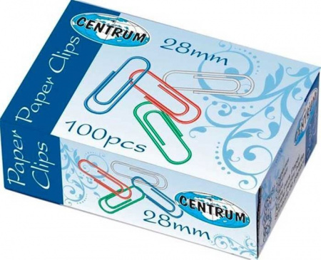 Скрепки 28мм 100шт,цв. CENTRUM 80133 - КОЛОРЛОН ВТД Новосибирск