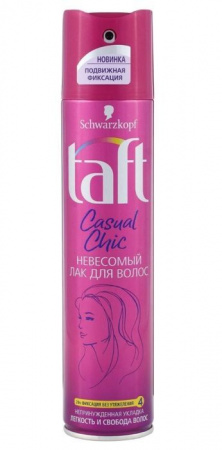 TAFT 225мл Лак д/волос Casual Chic Невесомый,Подвижная фиксация - КОЛОРЛОН ВТД Новосибирск
