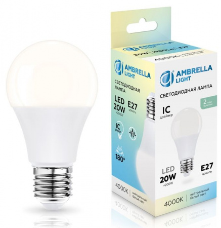 20W Лампа 602004 LED A60 20W IC E27 4000K 175-265V - КОЛОРЛОН ВТД Новосибирск