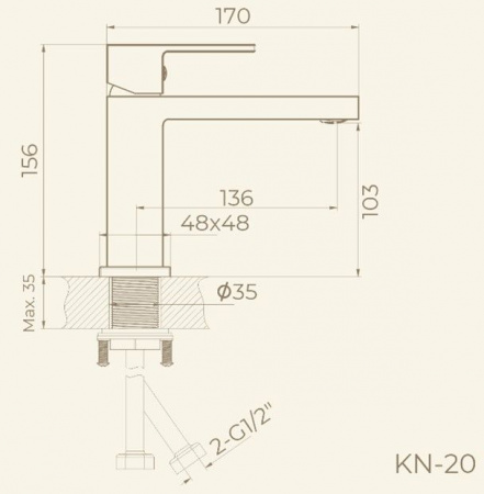 Смеситель Для Раковины Knotlor Kn-20/Bl - КОЛОРЛОН ВТД Новосибирск